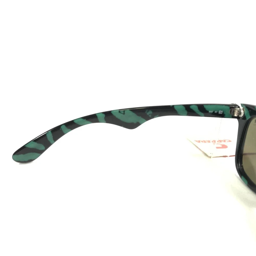Vintage Carrera Sunglasses 5447 95 Black Green Tiger Striped Frames Blue Mirror
